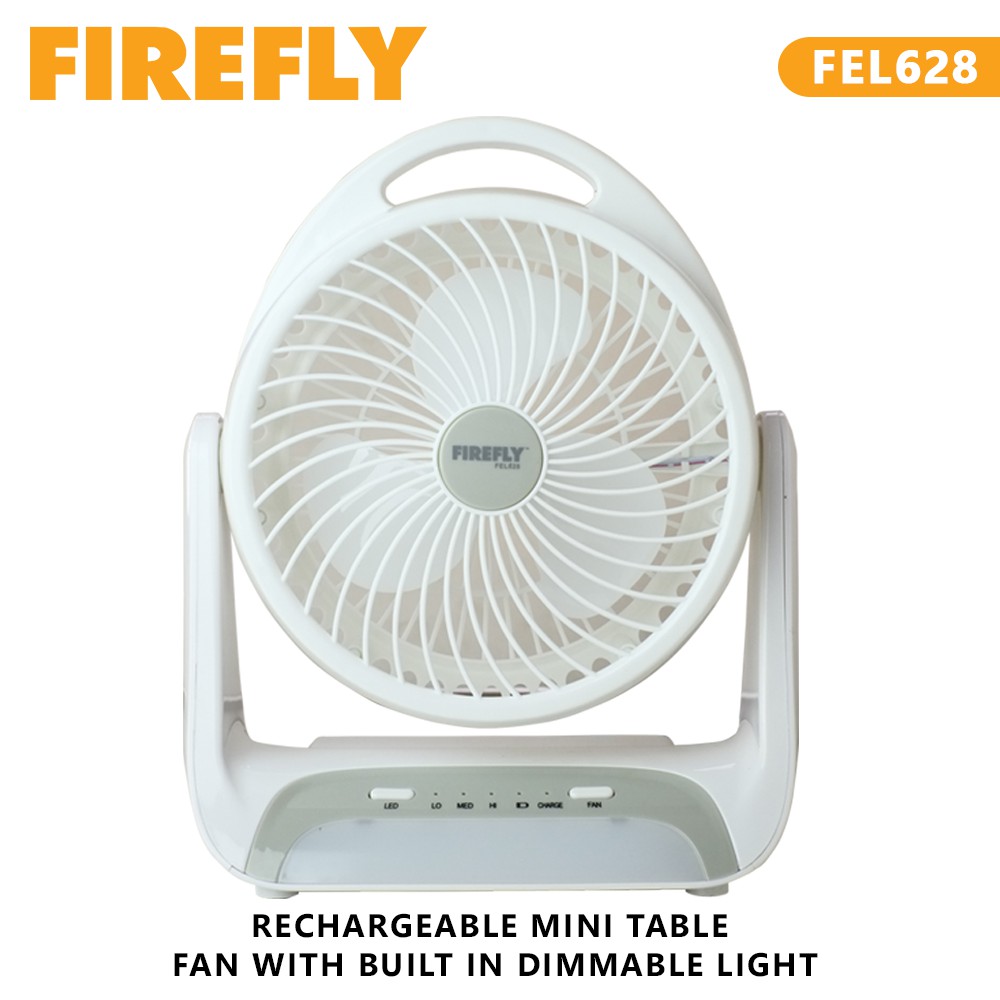 Rechargeable Mini Electric Fan FIREFLY FEL628 Table Fan BuiltIn