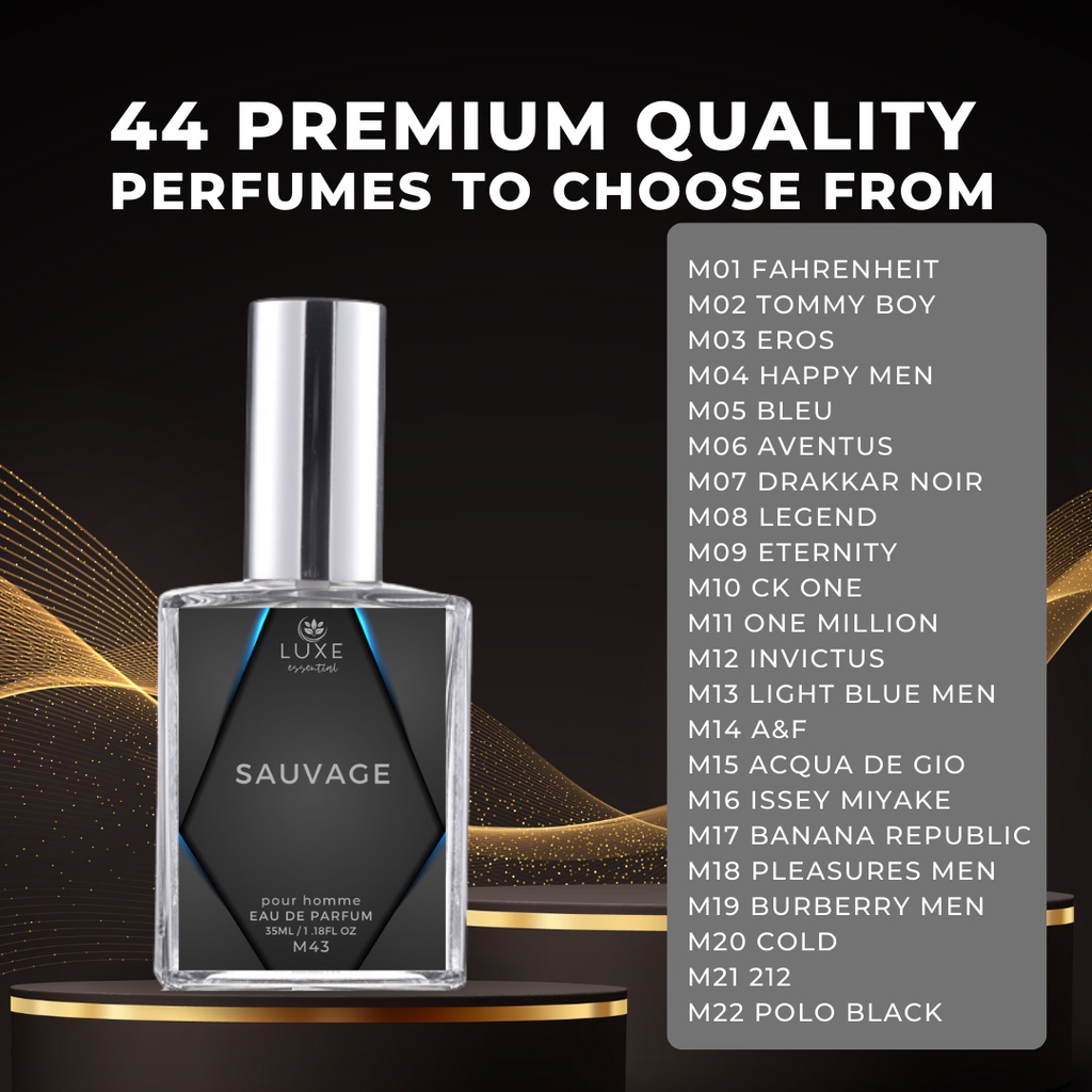 Luxury Perfume for Men Collection Top Seller by Luxe Essential Oil Based Perfume for men edp