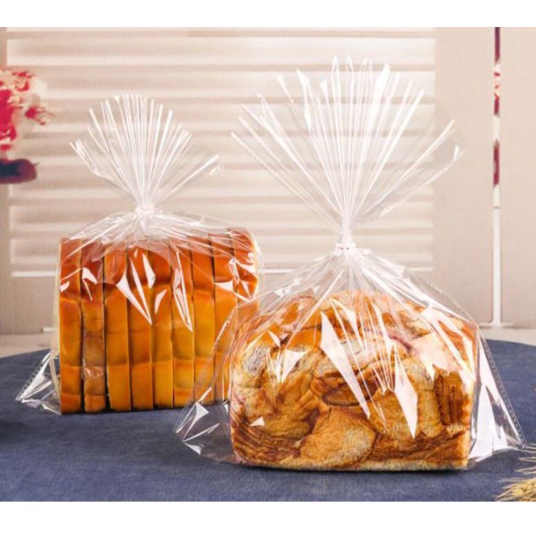 100 Pcs Plain Bread OPP Bag Transparent Cellophane Bag for Loaf Bread