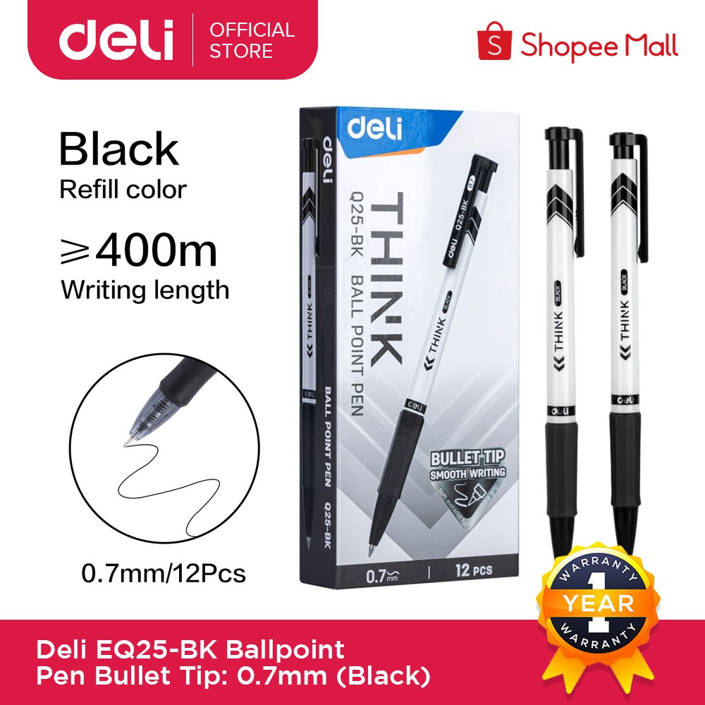Deli G08BL/G08BK Gel Pen Sign Pen Bullet tip 0.5mm 1Pc Shopee
