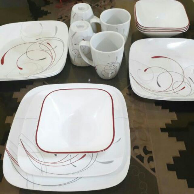 Corelle Splendor Square Dinnerware Set 16pcs Shopee Philippines