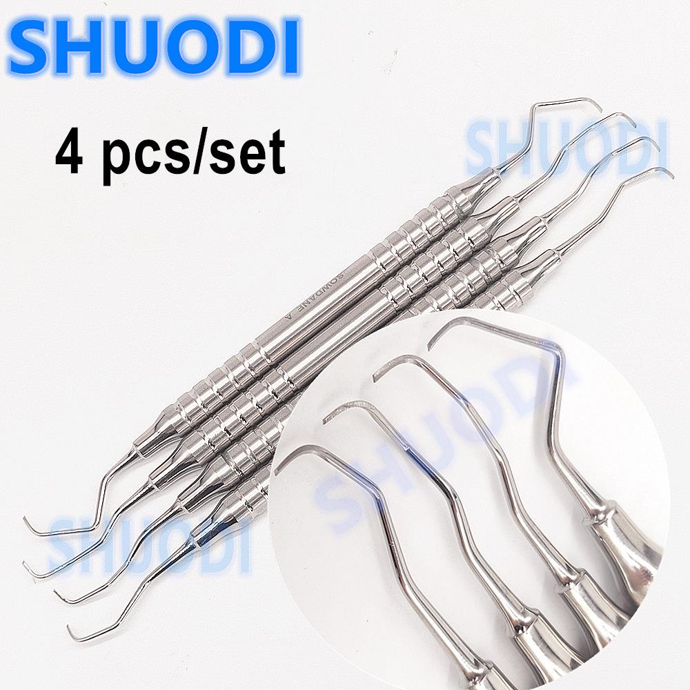 4pcs/set Dental Gracey curettes Periodontal Scaler Stainless Steel