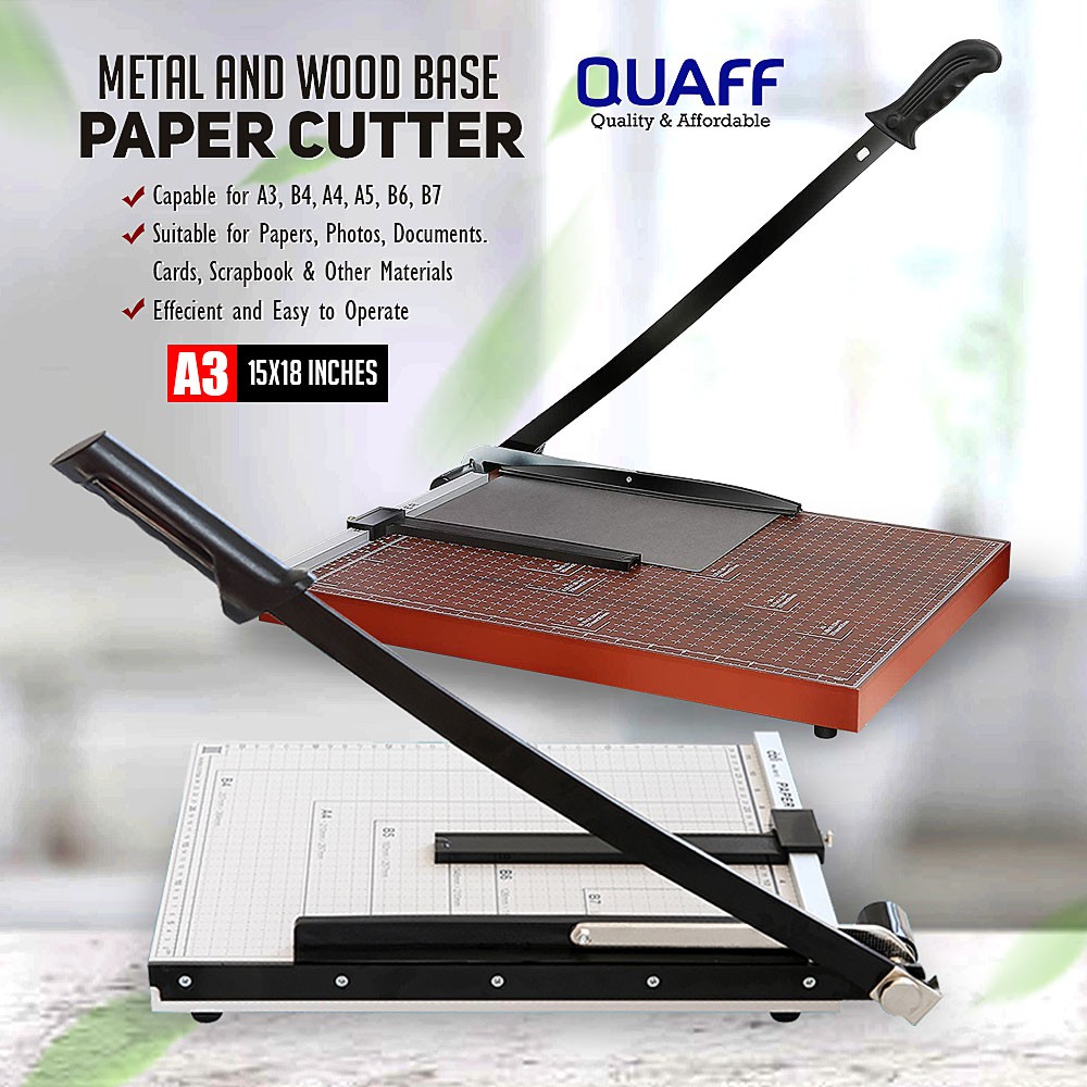 A3 Size QUAFF Paper Cutter Wood / Metal Base with Paper Adjuster
