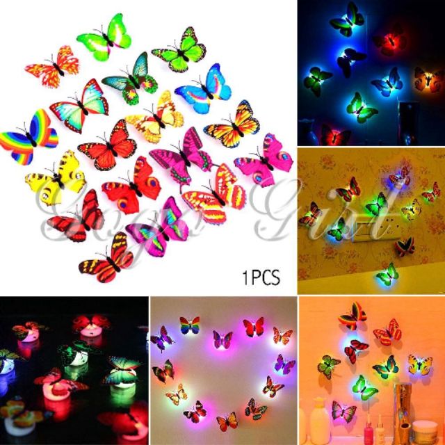 Glowing 3D Butterfly LED Butterfly Wall Stickers Shopee Philippines