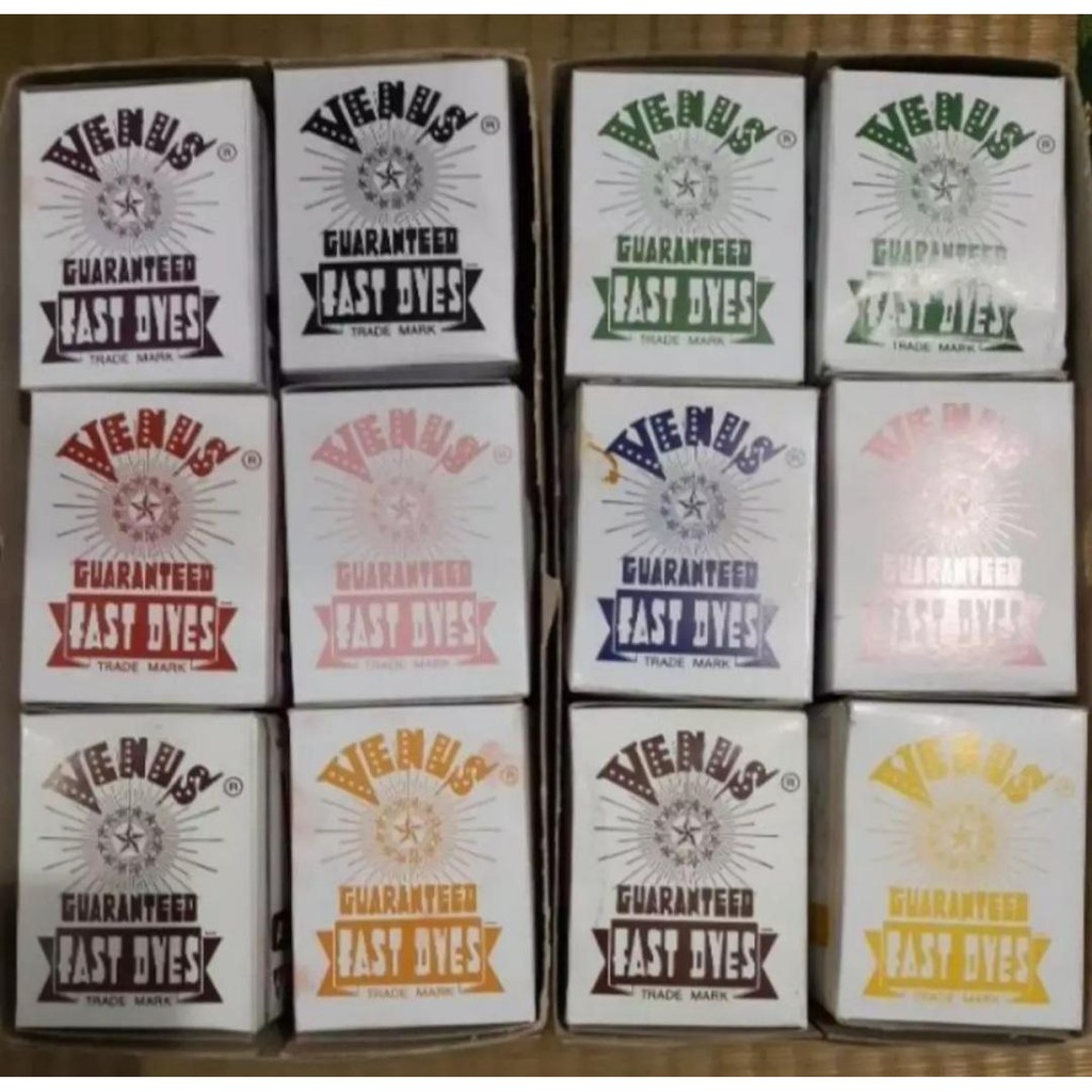 Venus or Dura smooth Aniline Dye Fabric dyes in 5 sachets per order