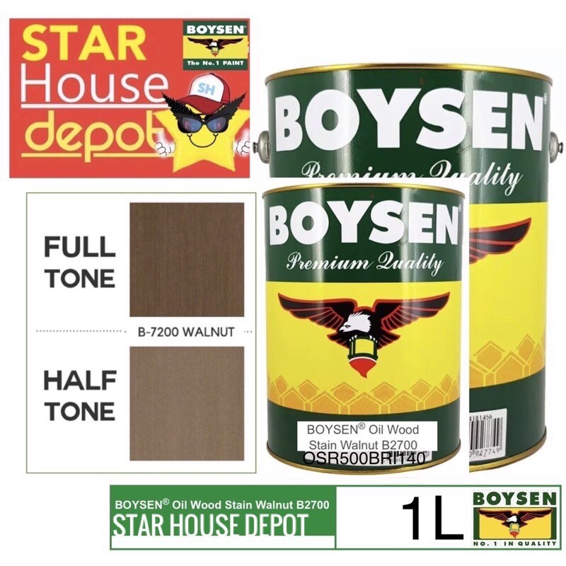 Boysen Wood Stain Walnut 1L (For Interior Wood) ubicaciondepersonas