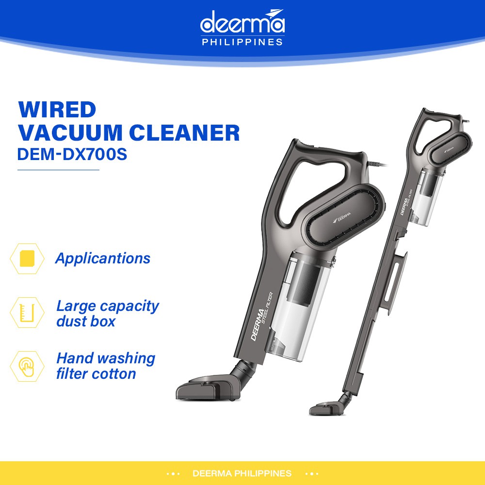 Deerma DX700/DX700S 2 in 1 Handheld Vacuum Cleaner with HEPA Filter Strong Suction Power 16Kpa