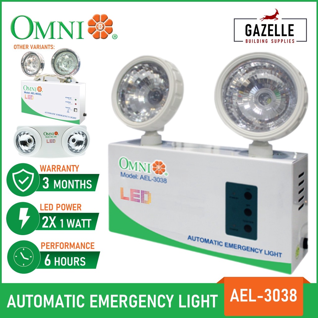 Omni Automatic Emergency Light AEL3038 / AEL9032L / AEL390