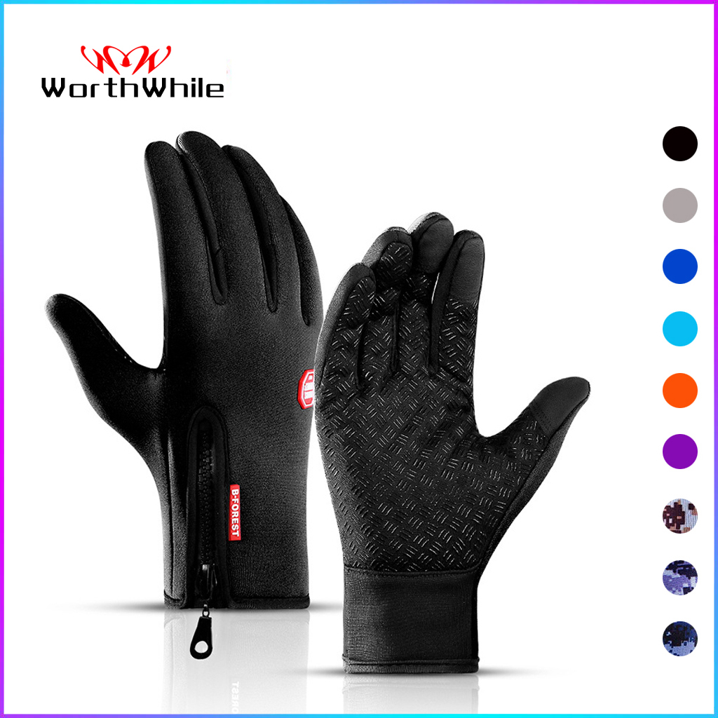 WorthWhile Winter Cycling Gloves Bicycle Warm Touchscreen Full Finger