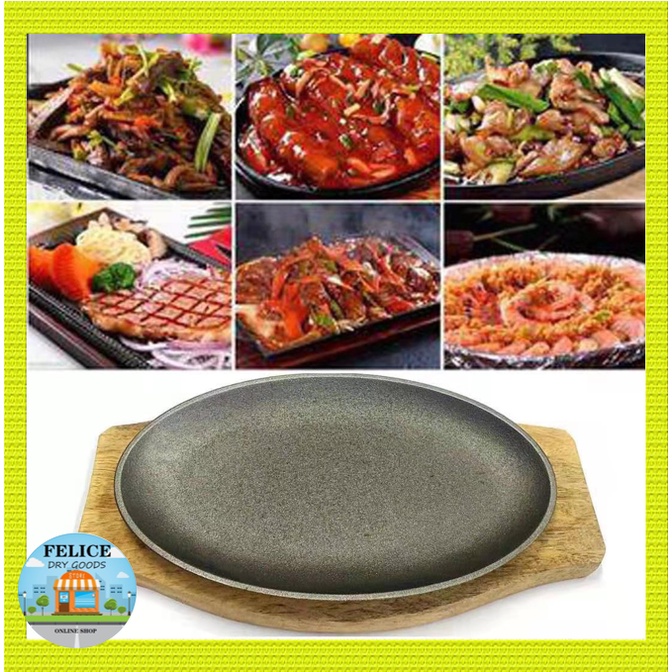 Kitchen Pots & Pan Sizzling Plate Tray Round & Oval Sizzling Plate with