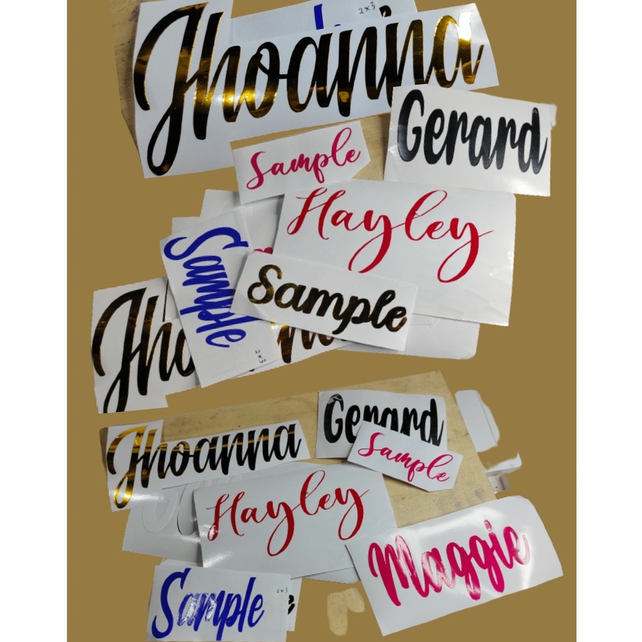 Customized Name Vinyl Machine Cut Decal Sticker Shopee Philippines