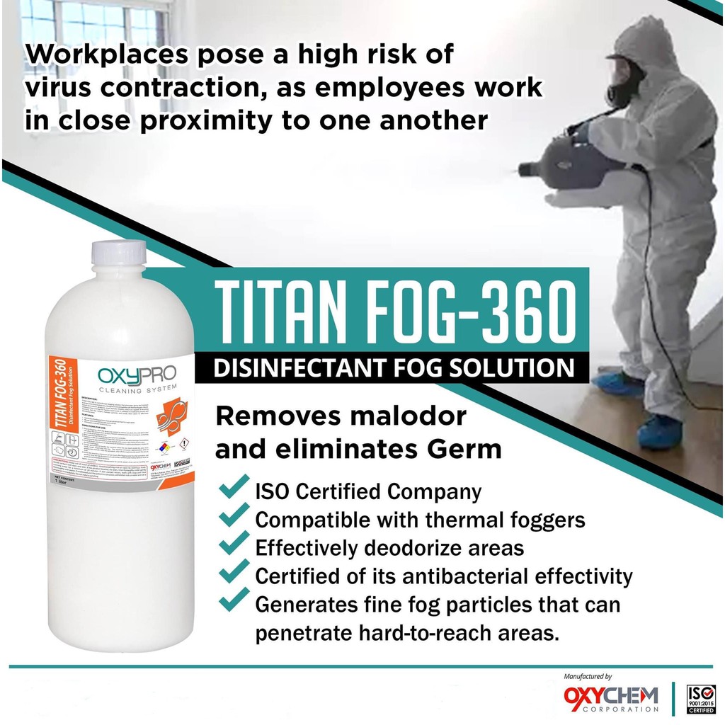 TITAN FOG Disinfectant Fogging Solution (Oil BAsed) LITER Shopee