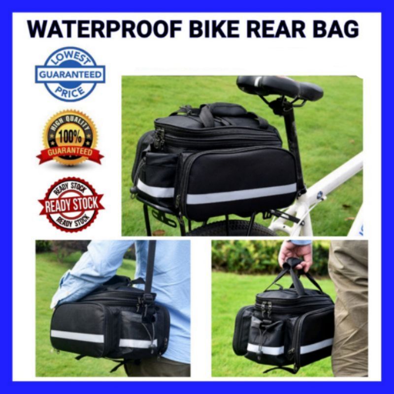 (*Best Quality) Waterproof Rear Bike Carrier Bag with Shoulder Strap