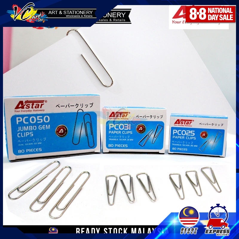 Astar Paper Clips Triangle / Jumbo Round Per Box Shopee Philippines