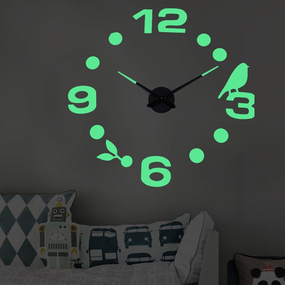 Living Room Frameless Acrylic Luminous Simple Wall Sticker Clock Mirror