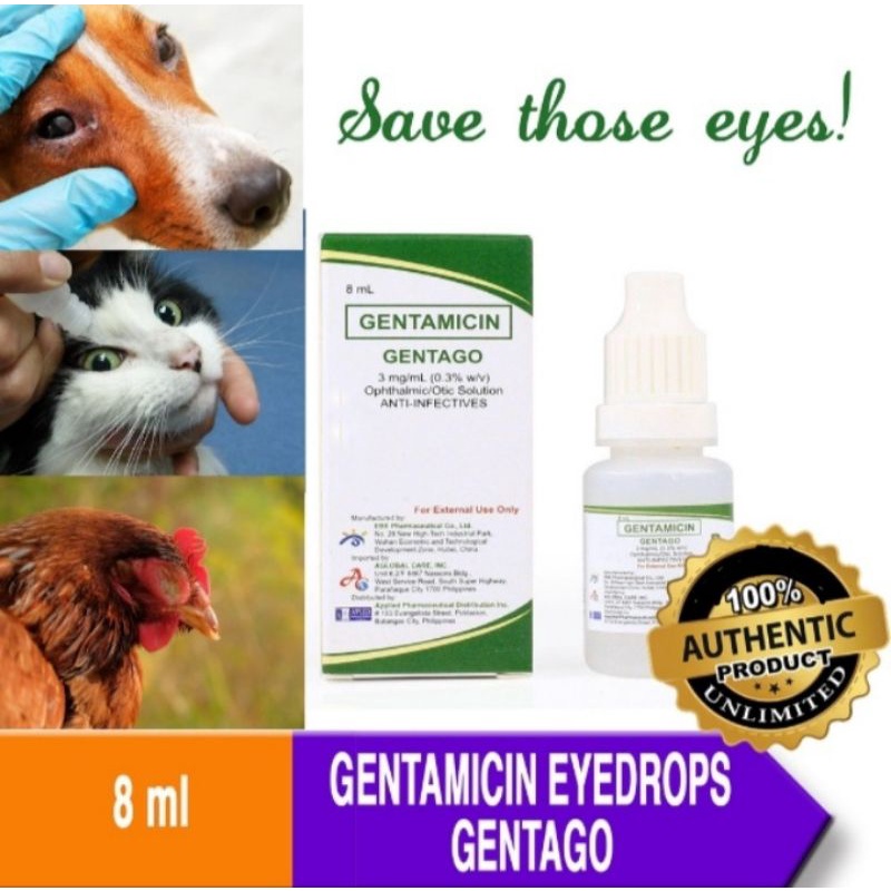 GENTAGO Drops Genta micin// Eye/Ear Solution for dogs, cats, hens