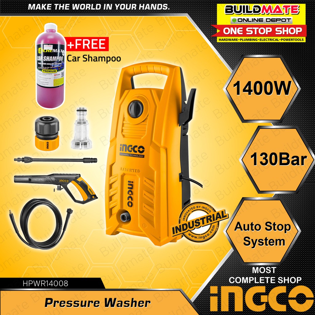 [ REDUCTION PHP 4,200.00 ] Ingco pressure washer 1400w hpwr14008 +free