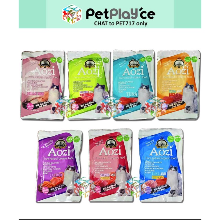 Aozi Natural Organic Pouch CAT Food Wet 85g Pouch Shopee Philippines