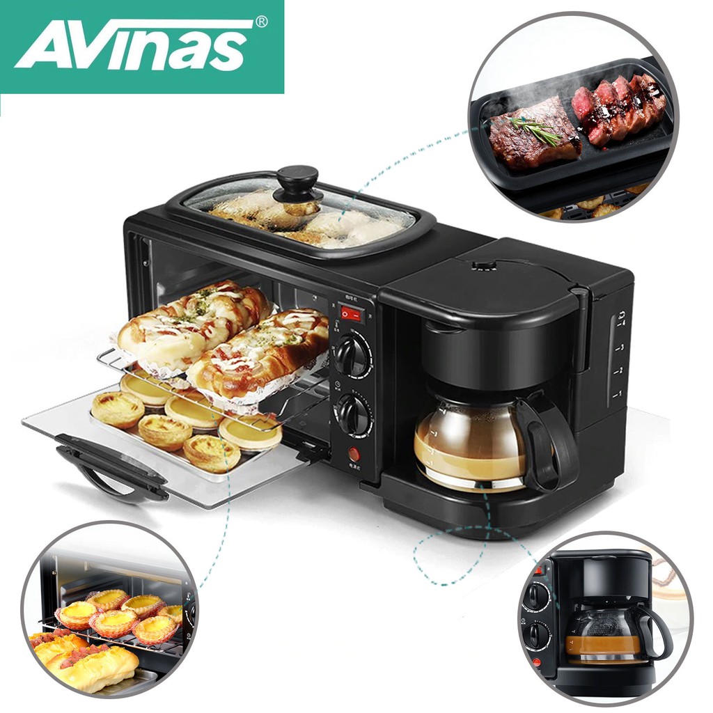 AVINAS CKZ9L 3 in 1 Electric Breakfast Machine Multifunction Coffee