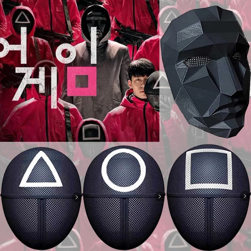 [JUN] Squid game mask costume cosplay Korean Drama front man boss hard
