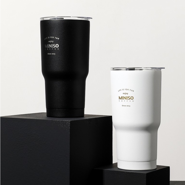 Miniso Classic Black White Series Coffee Mug Vacuum Cup Kettle Thermos