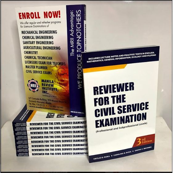 REVIEWER FOR THE CIVIL SERVICE EXAMINATION, 3rd Edition / Atty. Cecilio D. Duka, et al Shopee