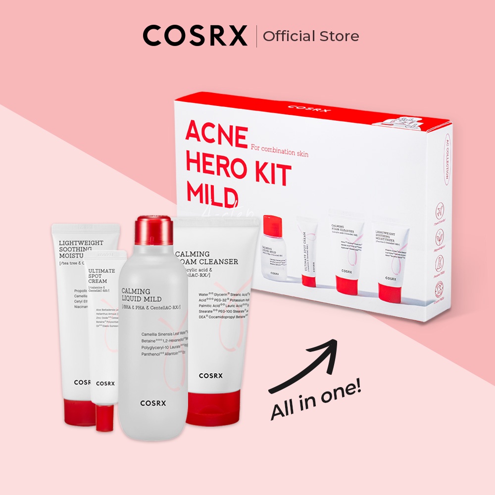 [AC Collection] Acne hero kit Mild 4 steps /Cleanser 20ml, Mild liquid