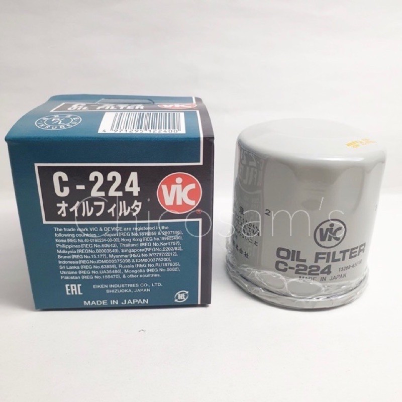 Original Vic Oil Filter C224 Nissan Exalta/ Xtrail/ Serena/ Almera/ Juke/ Cefiro (C224