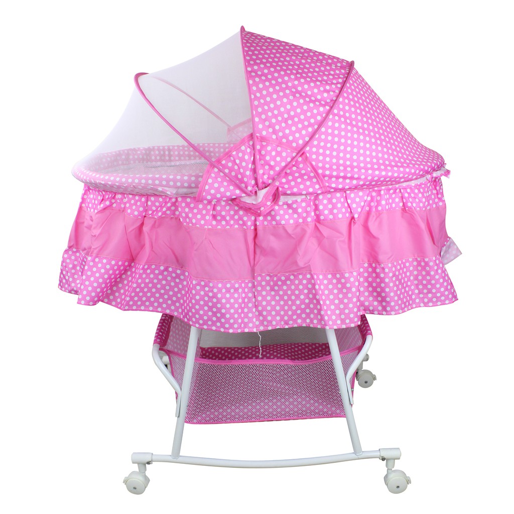 BBA 601 HaoBao Baby Cradle Bed Crib Rocker Bed with Storage Basket