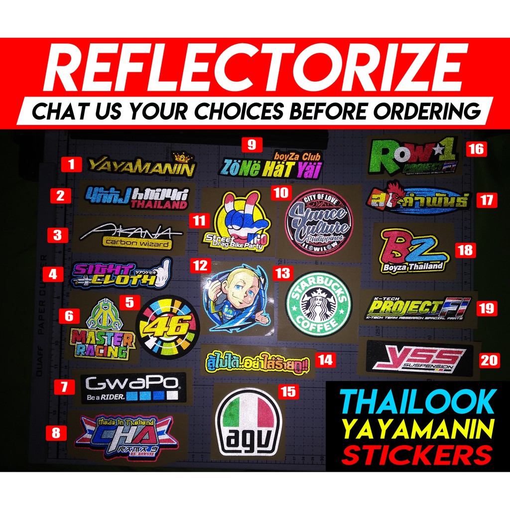 Reflectorized Motor / Car Stickers [ Thailook / Laminated / Waterproof