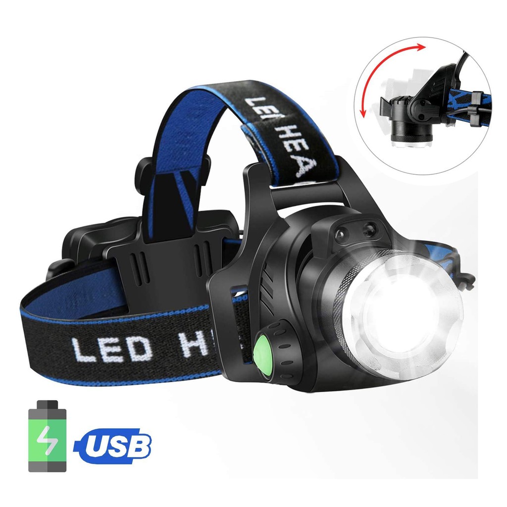 The headmounted flashlight is rechargeable, with 3 modes and