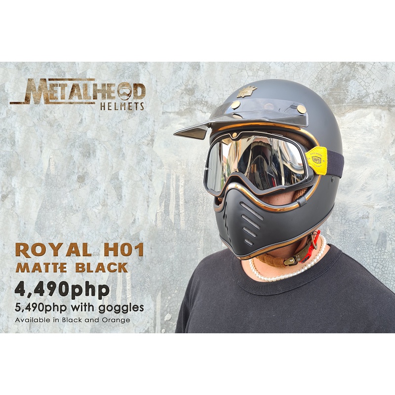 Royal Helmet Classic Vintage H01 Matte Black Shopee Philippines
