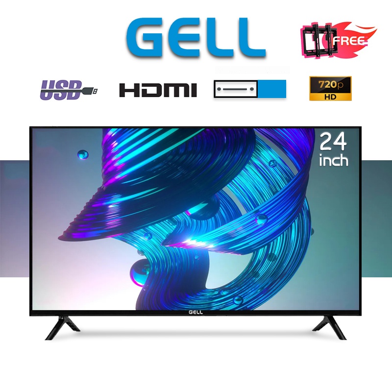 Gell 24 inch LED TV flat screen tv Ultraslim Multiports television on