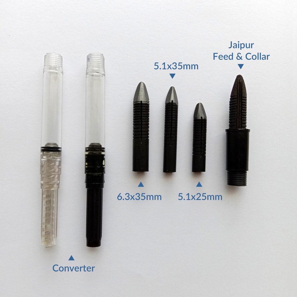 FPR Fountain Pen Parts Ebonite Feed, Himalaya V1 and V2 Converter