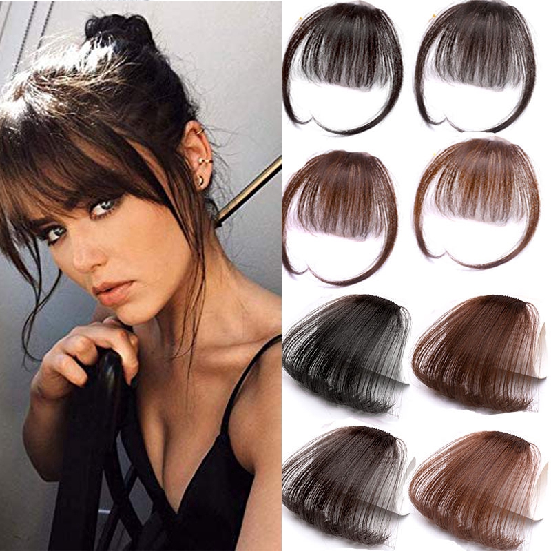 Women Clip In Hair Bangs Hairpiece / Hair Clip In Hair Extensions