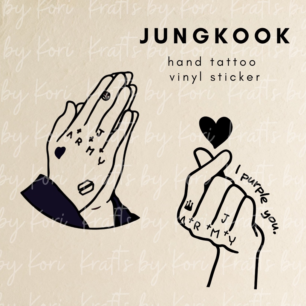 Jungkook Hand Tattoo BTS Vinyl Sticker Water proof, dust proof