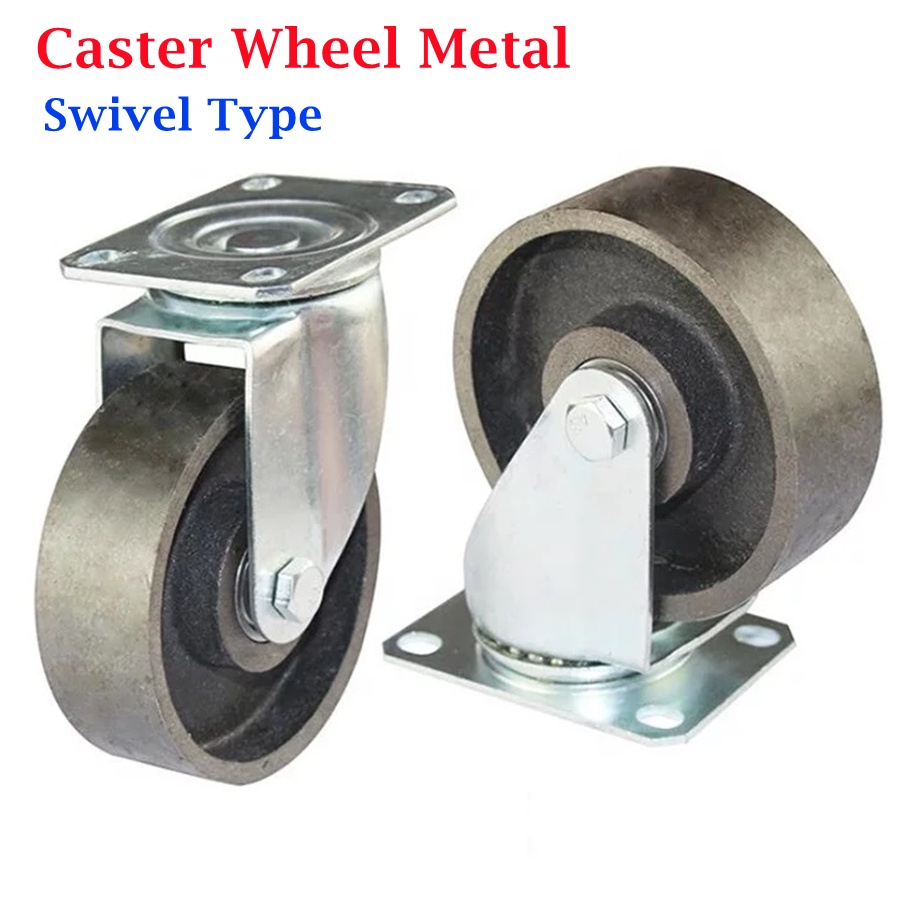 Trolley Heavy Duty Metal Caster Wheel Fixed / Caster Wheel Swivel (With