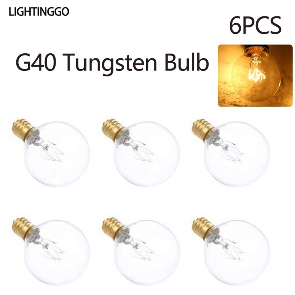 LIGHTINGGO 6PCS E12 Tungsten Bulb Lamp 7W 220240V Clear Globe Bulb
