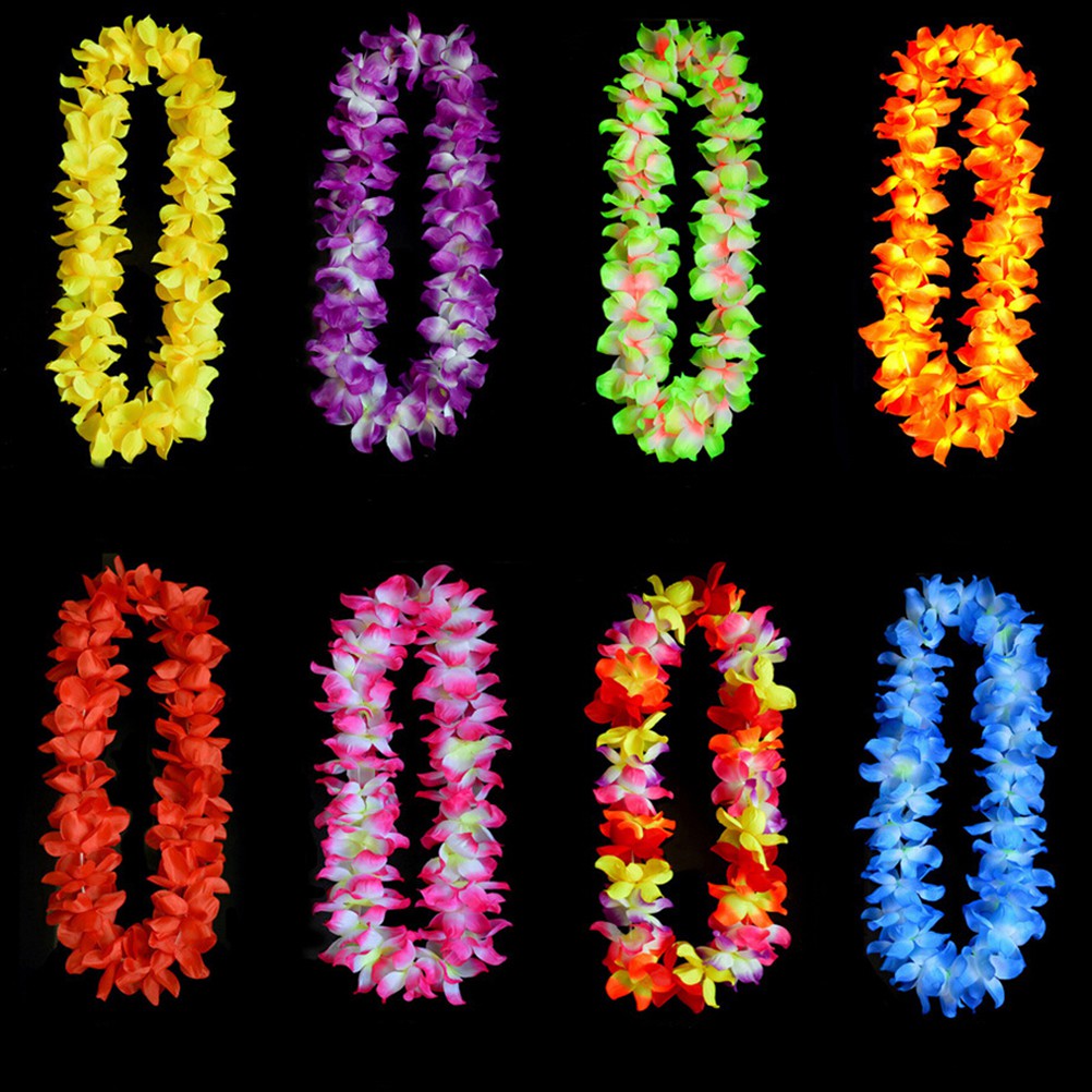 Hawaiian Leis Simulated Silk Flower Leis Dance Party Fancy Dress Garland 8 Color Shopee