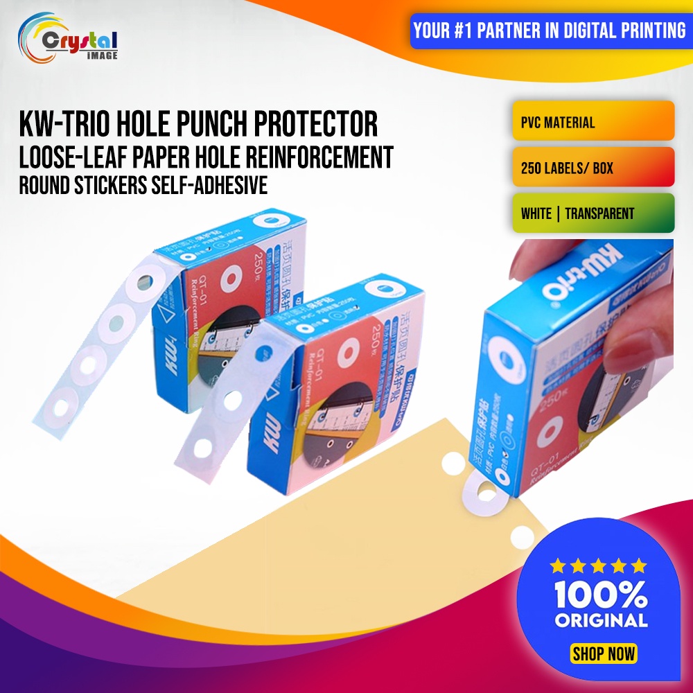 Hole Punch Protector LooseLeaf Paper Hole Reinforcement Labels Round Stickers SelfAdhesive KW