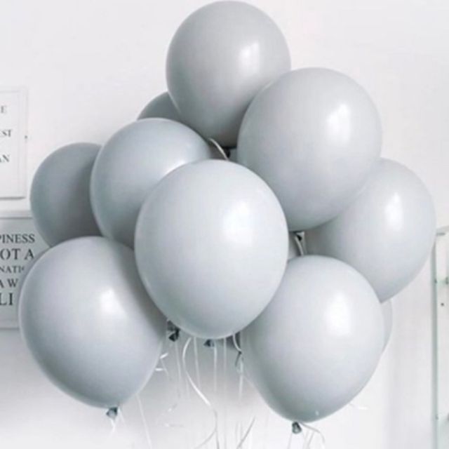100pcs Size 12 Pastel Gray Latex Balloons Party Needs Shopee Philippines