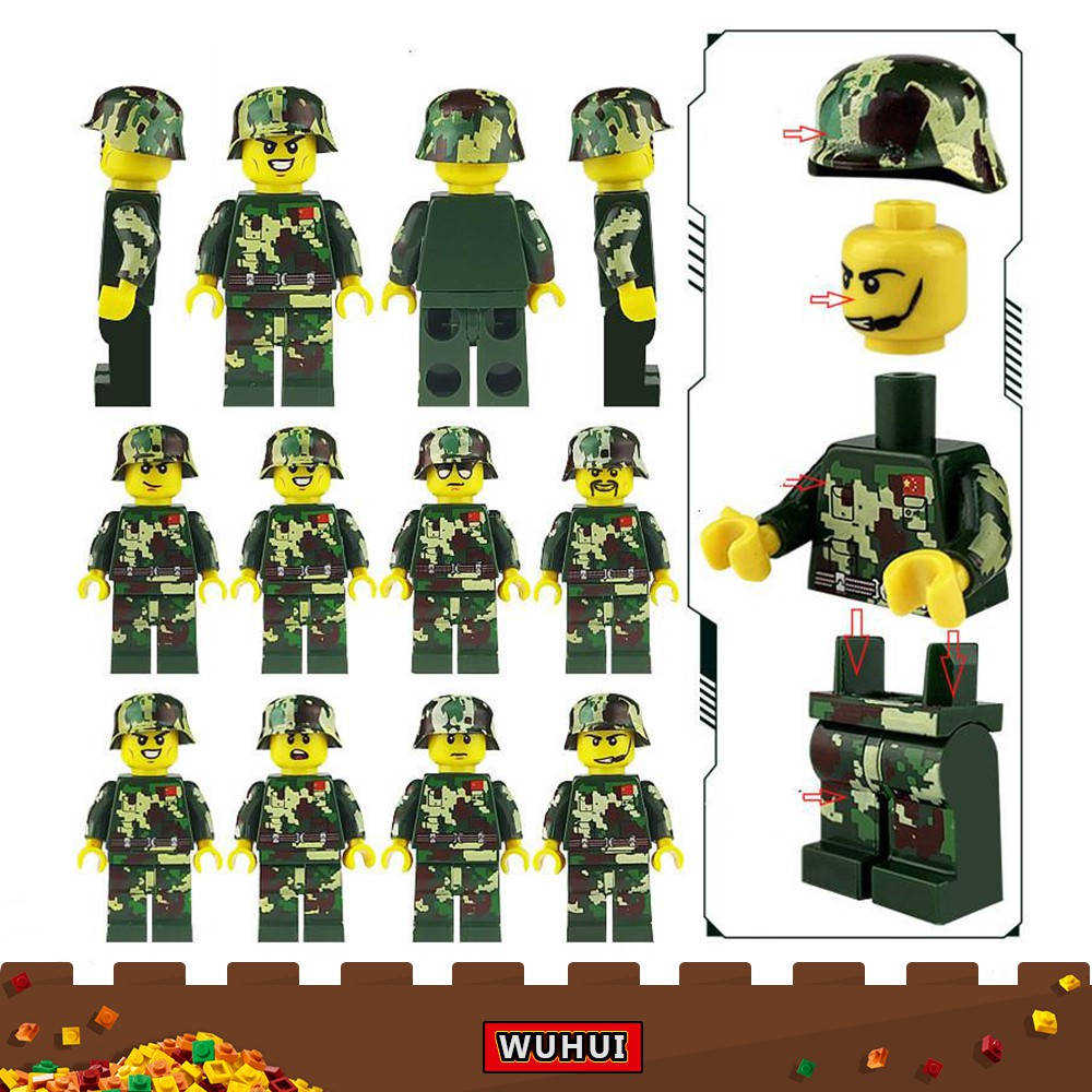 WUHUI 8PCS Lego SWAT Military Army WW2 Minifigures Toy