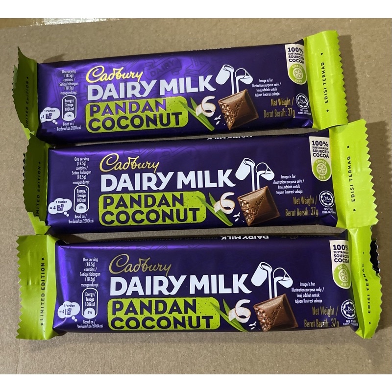 Cadbury Dairy Milk Coconut Pandan (37grams) Shopee Philippines