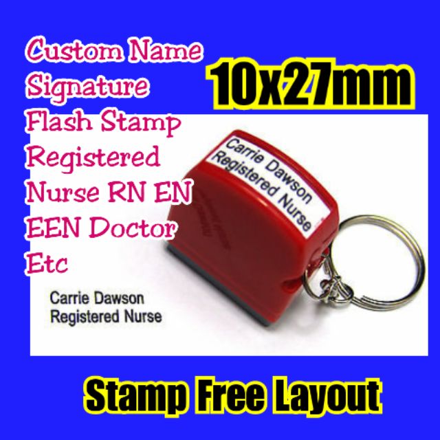 Custom Name Signature Flash Stamp Registered Nurse RN EN EEN Doctor