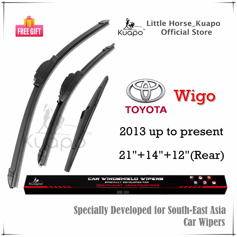 (Front+Rear 3pcs) Toyota Wigo Wiper Blade Set for 2013 to 2022 model