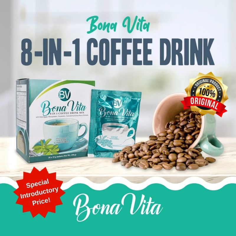 SALE! Bona Vita 8 in 1 Coffee, Choco/Cocoa and Bona Slim Drink Mix (10