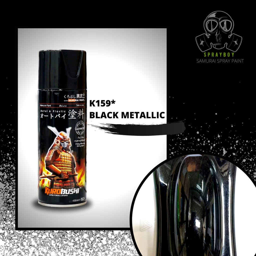 K159* BLACK METALLIC SAMURAI SPRAY PAINT 400ML Shopee Philippines