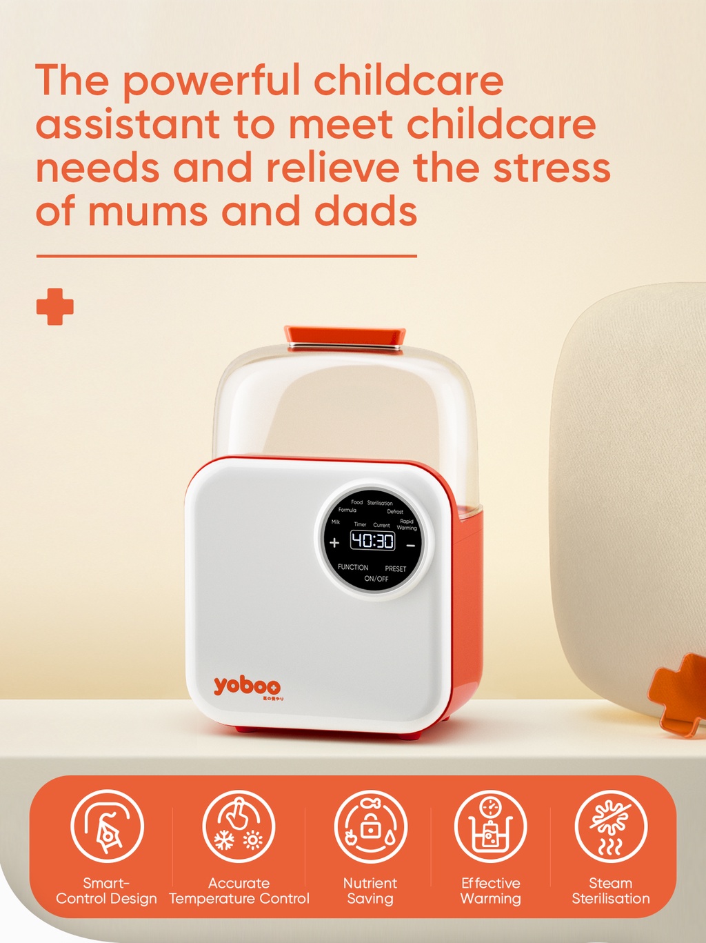 Yoboo 6 in 1 Smart Control Milk Bottle Warmer Multifunctional Fast