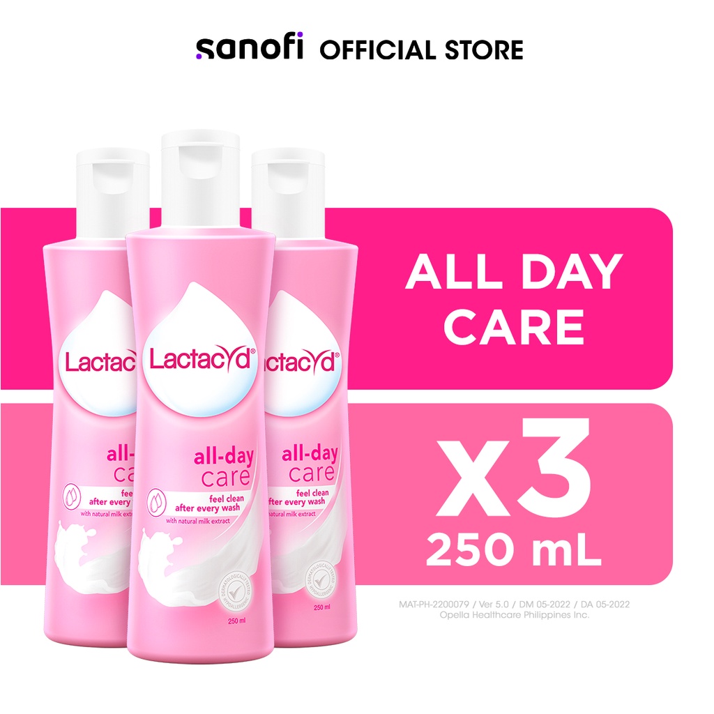 Lactacyd Feminine Wash All Day Care 250ML (Bundle of 3) Shopee