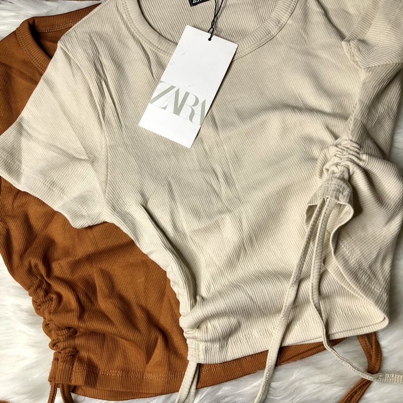 Zara Side Ruched Crop top Shopee Philippines